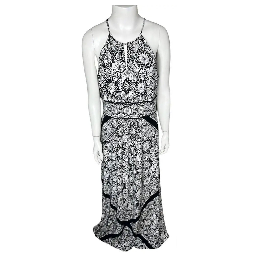 Women's White House Black Market Long B&W Dress Size S